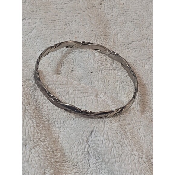 Vintage Taxco Sterling Silver Braided Twist Bangle Bracelet 16g - Picture 1 of 4